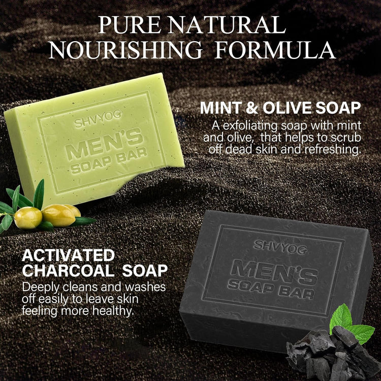 4 Pcs Natural Soap for Men,