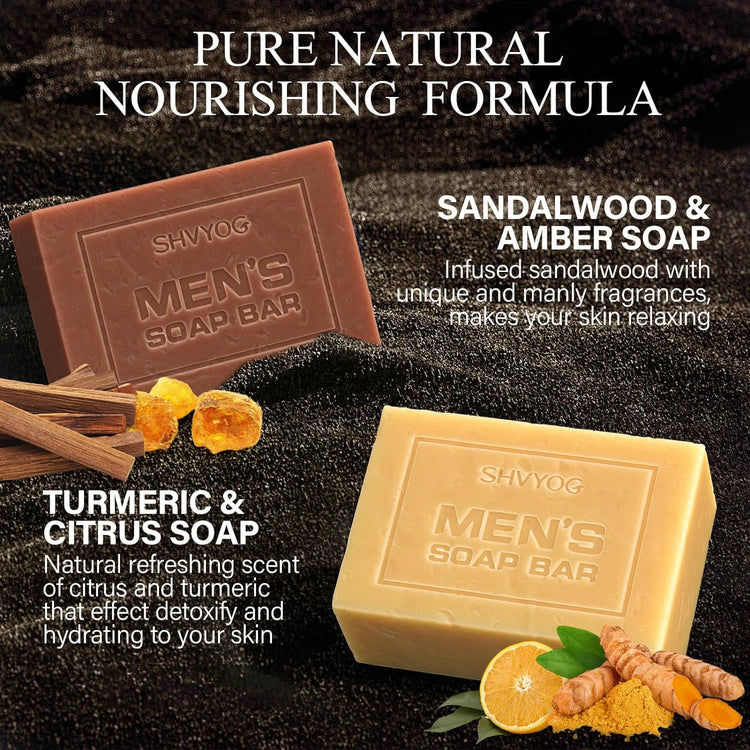4 Pcs Natural Soap for Men,