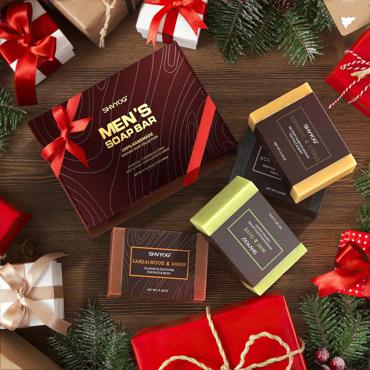 4 Pcs Natural Soap for Men,